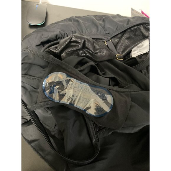 FIT 4U New Hip Hider Black Tiered Ruffle Swimsuit Romper size 12 - Picture 9 of 14